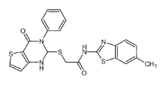 IWP 2; N-(6-甲基-2-苯并噻唑基)-2-[(3,4,6,7-四氢-4-氧代-3-苯基噻吩并[3,2d]嘧啶-2-基)硫基]乙酰胺|686770-61-6 