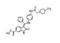 ACME16054（(3Z)-甲基-3（（（4-（2-4-甲基哌嗪-1-基）乙酰氨基）苯基）氨基）（苯基）亚甲基）- 2-氧代吲哚-6-甲酸甲酯） 