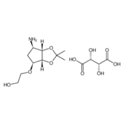 2-[[(3aR,4S,6R,6aS)-6-氨基四氢-2,2-二甲基-4H-环戊并-1,3-二恶茂-4-基]氧基]-乙醇 (2R,3R)-2,3-二羟基丁二酸盐|376608-65-0 