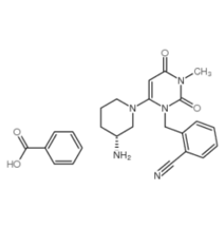 2-[[6-[(3R)-3-氨基-1-哌啶基]-3,4-二氢-3-甲基-2,4-二氧代-1(2H)-嘧啶基]甲基]苯甲腈苯甲酸盐|850649-62-6 